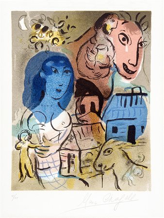 MARC CHAGALL, Hommage à Marc Chagall, Litografia, n. esemplare 15/75, 31 x...