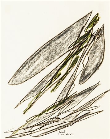 ACHILLE PERILLI, Senza titolo, 1963, Pastello su carta, 33 x 26 cm, Firma e...