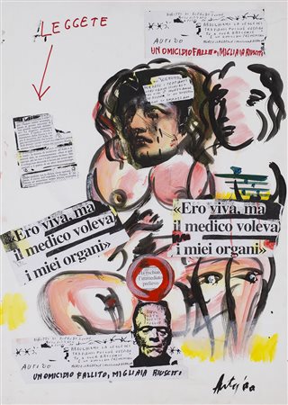 FILIPPO AUTI (1934-2007) Senza Titolo, 2000 Tecnica mista e collage su carta...