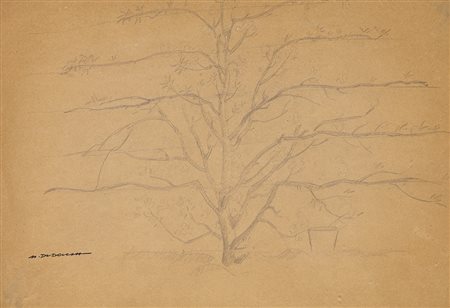 MARCELLO DUDOVICH (1878-1962) Albero da frutto Lapis su carta cm 35x51 Firma...