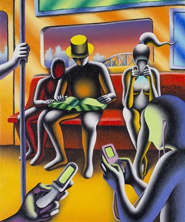 MARK KOSTABI (1960) Subtext, 2010 Olio su tela cm 30x25 Firma e datazione al...