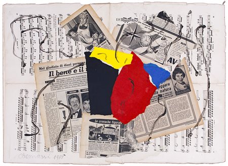 ARTURO CARMASSI (1925-2015) Senza Titolo, 1981 Tecnica mista e collage su...