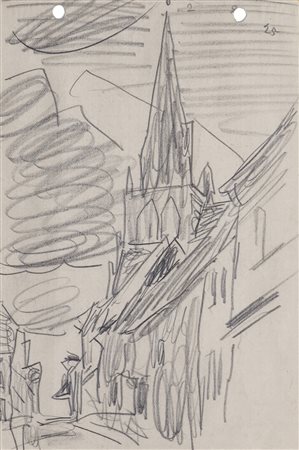 LYONEL FEININGER (19871-1956) Senza Titolo (Treptow an der Rega), 1925 Matita...