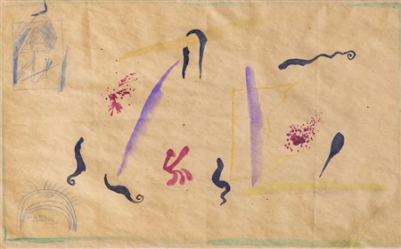 VICTOR BRAUNER (1903-1966) Senza titolo, 1930 Tecnica mista su carta cm 25x40...