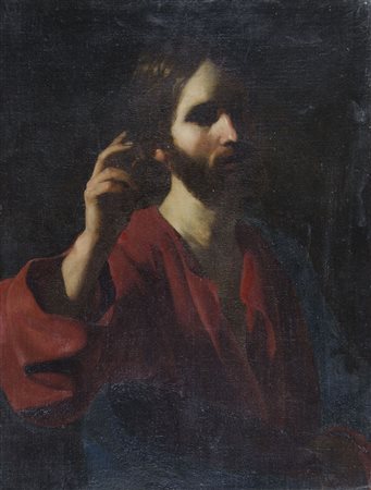 Maestro caravaggesco del XVII secolo " Cristo Benedicente " cm. 77x60 - olio...