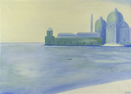 Virgilio Guidi Roma 1891-Venezia 1984 "Venezia, punta della Dogana" cm. 50x70...