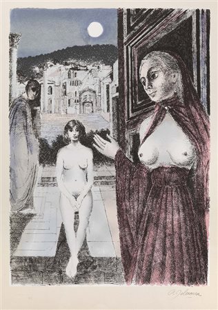 Paul Delvaux, Antheit 1897 - 1994, La regina di Saba, Serigrafia, es. HC, cm....