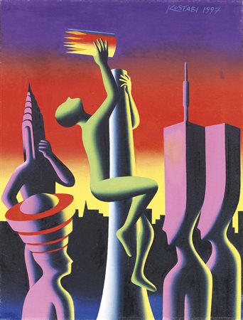 Mark Kostabi, Los Angeles 1960, The Crowning Archievement (Sunset Glory),...