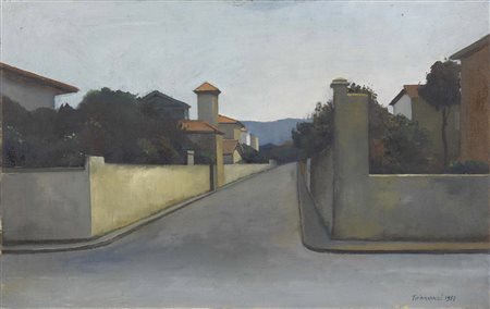 Nino Tirinnanzi, Greve in Chianti (Fi) 1923 - Firenze 2003, Paesaggio, 1958,...