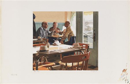 Ralph Goings, Corning 1928, Coffee Shop, 1978, Acquerello su carta, cm....