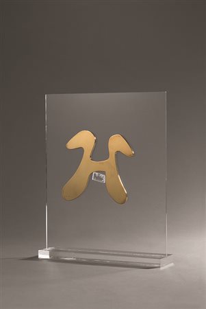 HANS ARP (1886 - 1966) Lettre terrestre Bronzo dorato 13 x 13 cm Edizione 171...