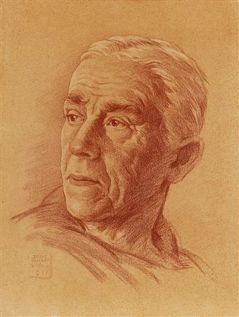 GEORGIEV BORIS (1888 - 1962) Ritratto d'uomo. 1951. Disegno su carta. Cm...