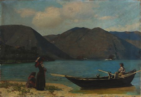 ARTISTA DELLA FINE DEL XIX SECOLO Veduta del lago di Iseo (?) con...