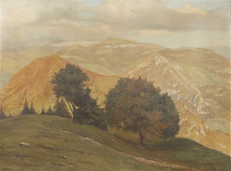 LEIDI PIETRO (1892 - 1930) Paesaggio montano. Olio su tela . Cm 77,50 x...