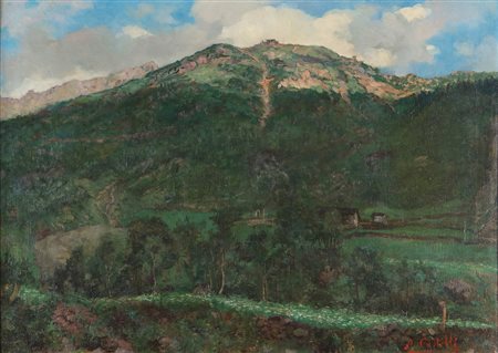 CASTELLI ARTURO (1870 - 1919) Dopo la tempesta. Olio su tela . Cm 95,50 x...