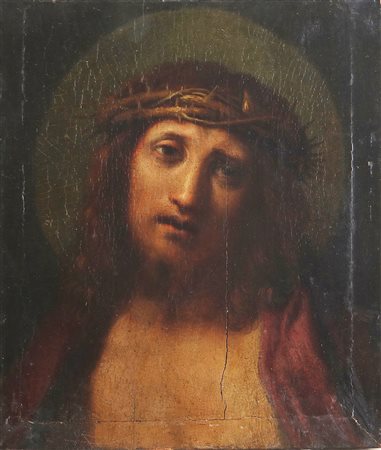 ARTISTA EMILIANO DEL XVII SECOLO Ecce Homo. Olio su tavola. Cm 19,00 x 23,00....