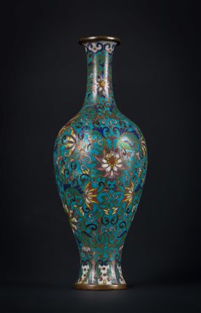 Arte Cinese Piccolo vaso cloisonné Cina, dinastia Qing, XVIII secolo. -. Cm...