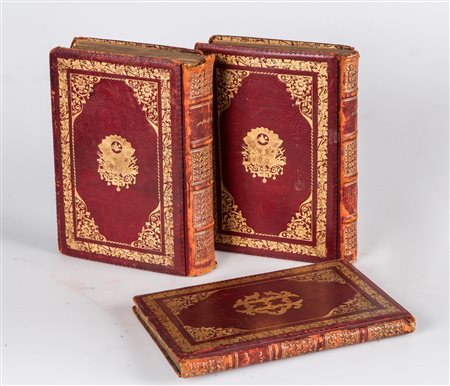Arte Islamica Tre romanzi con tughra del Sultano Abdulhamid II sulla...