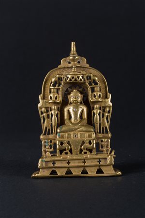 Arte Indiana Altare giainista in bronzo India, XVI secolo . -. Cm 8,50 x...