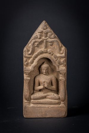 Arte Indiana Altare in pietra raffigurante Vairocana India, periodo Pala, XII...