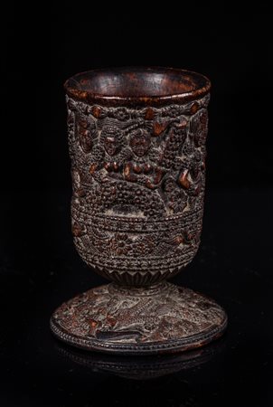 Arte Indiana Piccolo bicchiere in stile Chandraketugarh in corno India,...