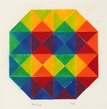 JORRIT TORNQUIST 1938 Senza titolo, 1970 Acrilico su carta, cm. 48 x 33...