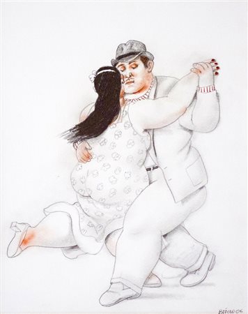 BOTERO pastello 30x40 autentica dell'artista su foto provenienza galleria...