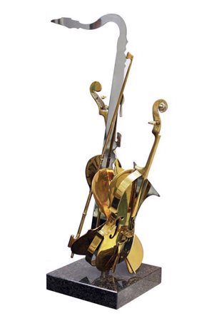FERNANDEZ ARMAN Violino e Sax Violino in bronzo a cera persa 75x50x35 1996...