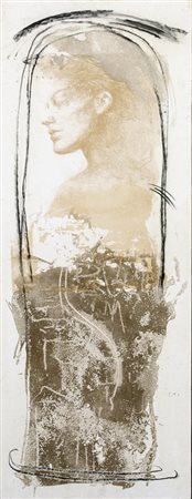 NICOLA SAMORI' 50x200 “ Macbeth” olio su rame Autentica dell’artista su foto