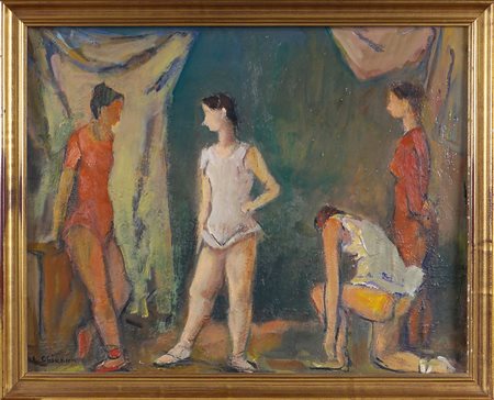Alberto Chiancone Porto S. Stefano 1904 - Napoli 1988 40x50 cm. "Ballerine a...