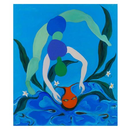 Lia Drei Roma 1922 - 2005 70x60 cm. "Narciso" , 1992, olio su tela, firmato e...