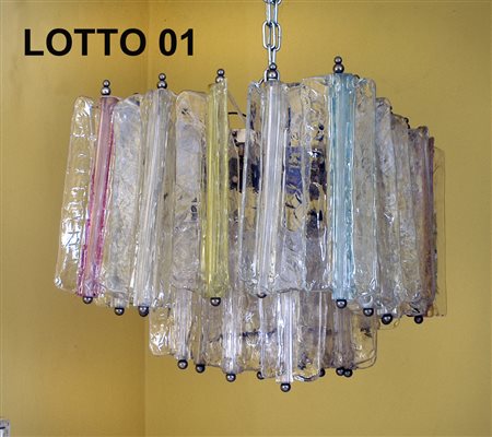 MODELLO VENINI ANNI 50 LAMPADARIO IN VETRO SOFFIATO