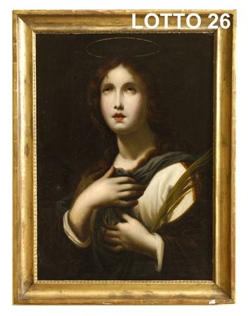 ANONIMO DEL XVII° SEC. DIPINTO OLIO SU TELA RAFF. SANT 'AGNESE MIS. 68 X 49