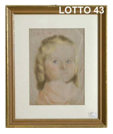 ORESTE DA MOLIN (1856 - 1921) DISEGNO PASTELLO SU CARTA RAFF. RITRATTO DI...