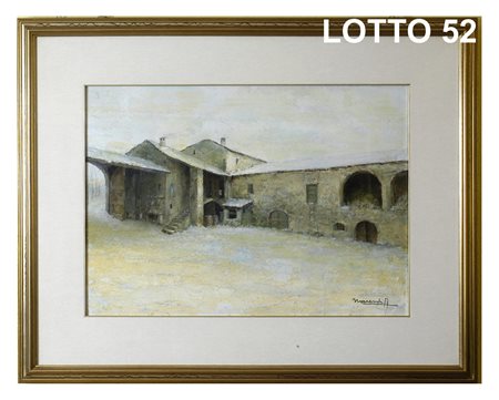 ALESSANDRO MARENGHI (1906 - 1982) DIPINTO OLIO SU TAVOLA RAFF. CASALE MIS. 55...