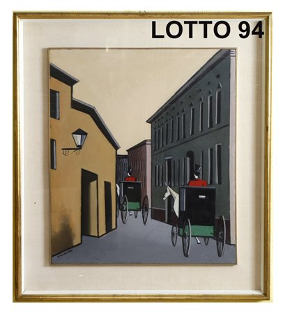 PIETRO LUIGI MORANDO (1889 - 1980) DIPINTO OLIO SU TELA RAFF. I FIACCHERAI...