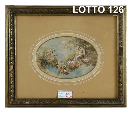 Contadina con galline, olio su cartone, cm 15x23, XX secolo, entro cornice.  - Asta ASTA A TEMPO DI ANTIQUARIATO E ARTE MODERNA - Aste Pirone