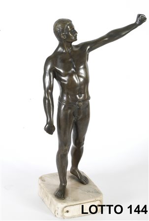 SCULTURA IN BRONZO RAFF. NUDO DI UOMO H. 35