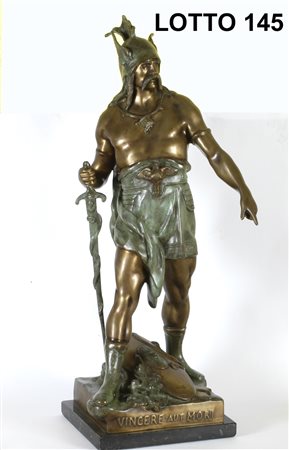 BRYAN HUNT (1947) SCULTURA IN BRONZO RAFF. VICHINGO H. 80