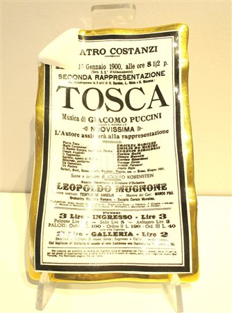 FORNASETTI, Piero Fornasetti ,posacenere raffigurante locandina opera Tosca,...