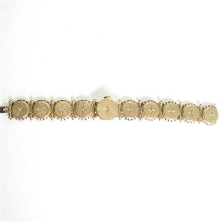 BRACCIALE OROLOGIO, Bracciale orologio a scomparsa oro giallo 14 KT marca...