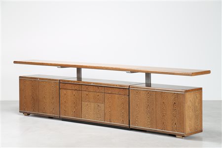 BORSANI OSVALDO (1911 - 1985) Credenza modulare in rovere e alluminio, mod....