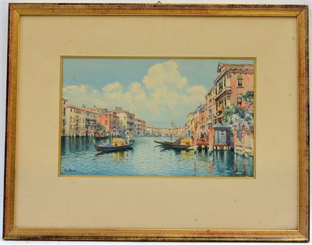 Emilio Boni ( 1844- 1867)"Scorcio diurno di Canal Grande a Venezia"...