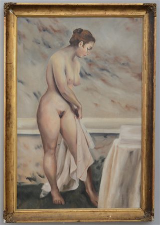 Ignoto sec XX. "Nudo femminile" olio su tela (cm 122x82) reca firma...