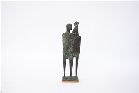 Giuseppe Scalvini (Milano 1908- 2003)"Battesimo" scultura in bronzo (h cm 41)...