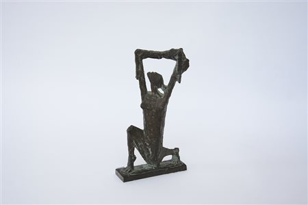 Giuseppe Scalvini (Milano 1908- 2003)"Il grido" scultura in bronzo (h cm 31)...