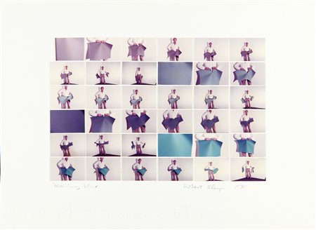 KLEIN ROBERT (-) Tearing blue 1975 c-print collage 23,7x32,2 cm firmata e...