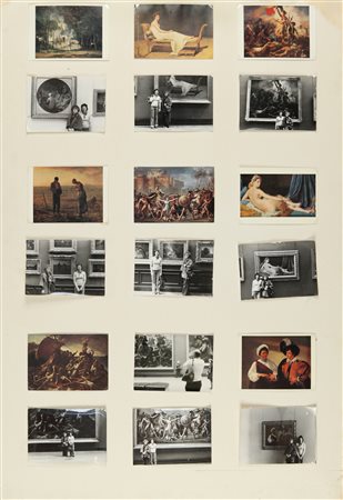 GRAVIER NICOLE (1949-) Senza titolo (Al museo) 1973 collage di foto 100x70 cm...