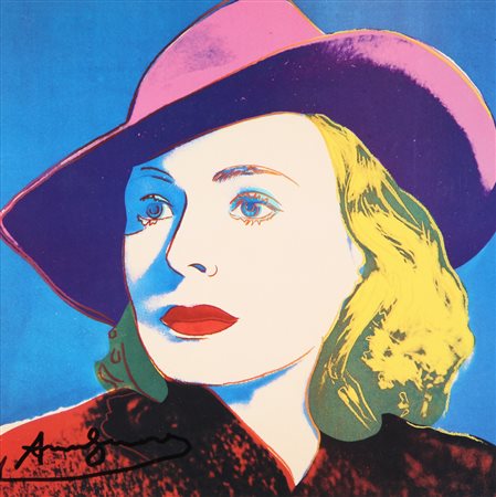 ANDY WARHOL (1928-1987) Ingrid Bergman with hat 1983 farbvariante 01/17 cm...