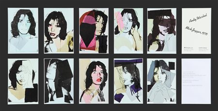 ANDY WARHOL (1928-1987) Mick Jagger ticket 1975 portfolio di 10 cartoline...